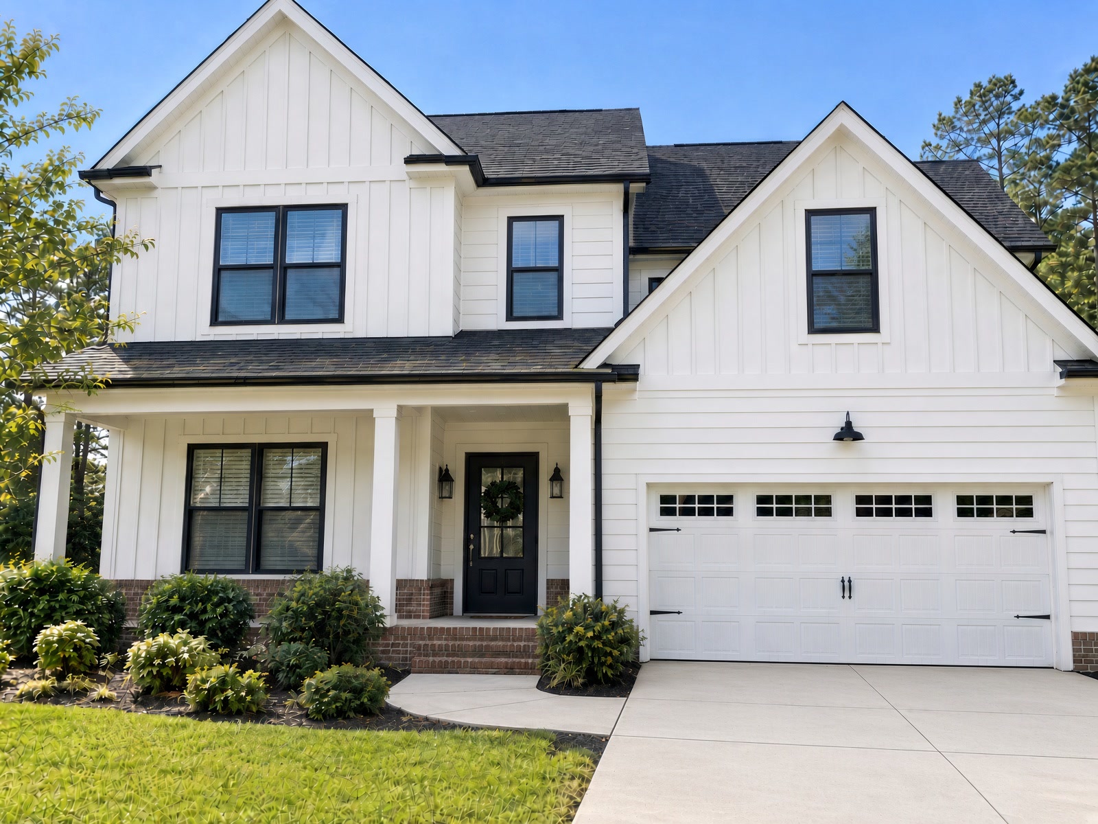 After: same house exterior cleaned with softwash