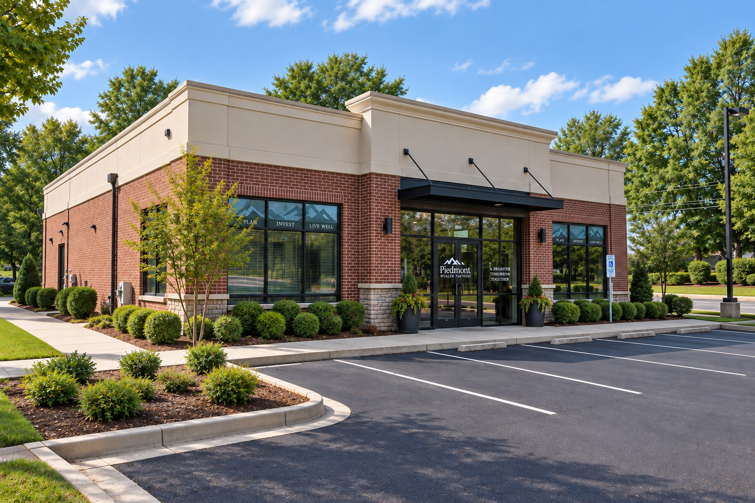 After: same commercial exterior cleaned